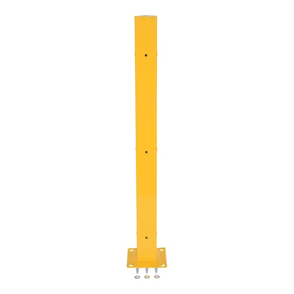 Vestil Steel Bolt On Tubular Guard Rail Post 2 Ribbed 60 In. Length Yellow GR-H2R-BO-TP60-YL - main